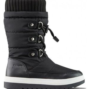 Size 1 Youth Cougar Black and White Kids Snow Boots